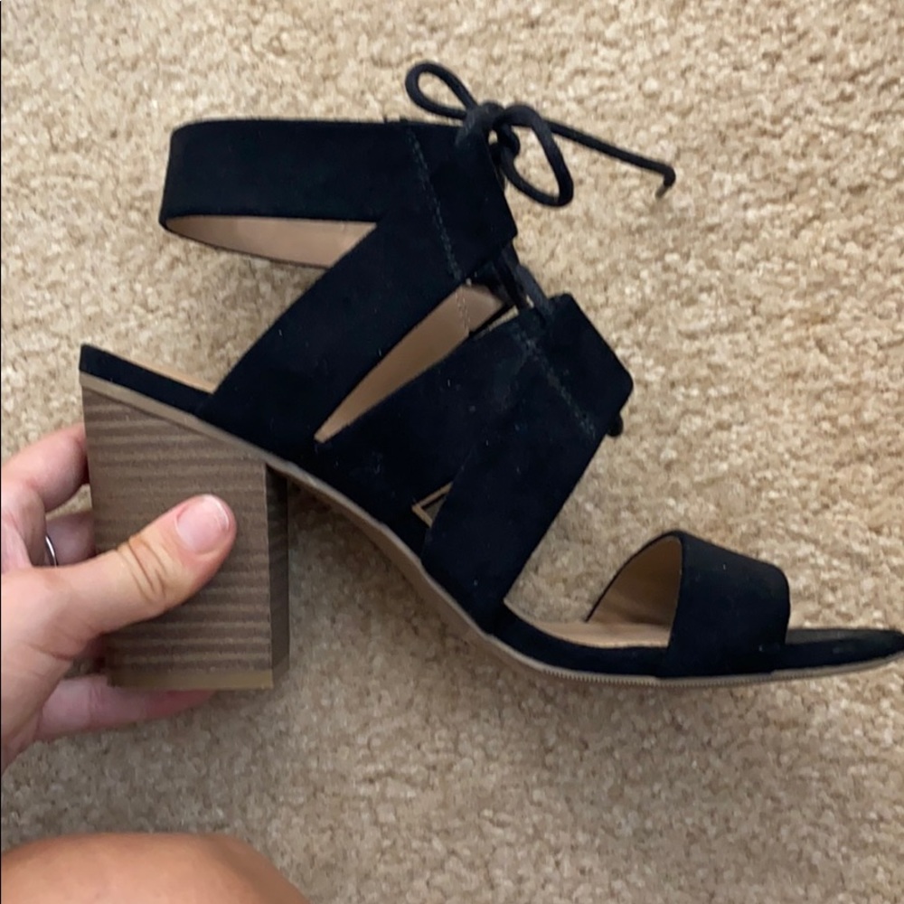Black chunky heels